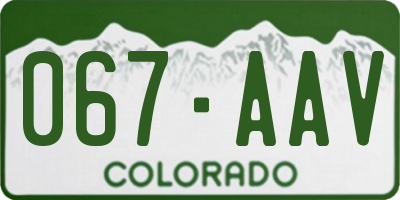 CO license plate 067AAV
