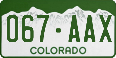CO license plate 067AAX