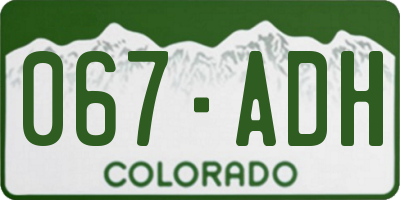 CO license plate 067ADH