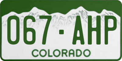 CO license plate 067AHP