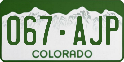 CO license plate 067AJP