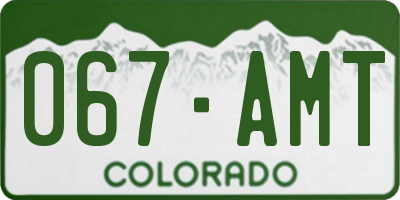 CO license plate 067AMT