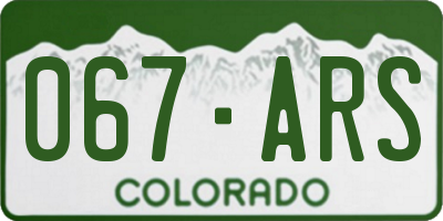 CO license plate 067ARS