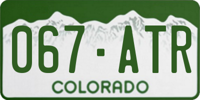 CO license plate 067ATR