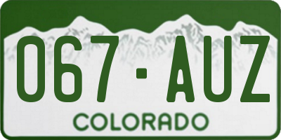 CO license plate 067AUZ