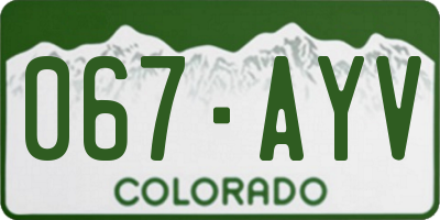CO license plate 067AYV