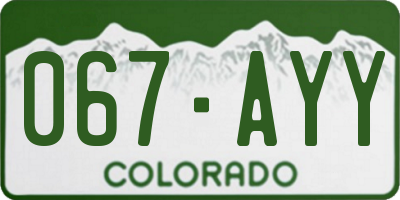 CO license plate 067AYY