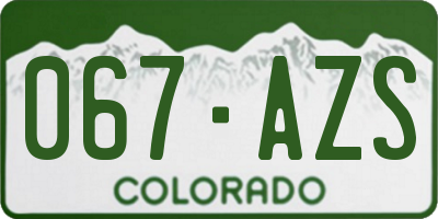 CO license plate 067AZS