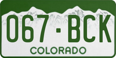 CO license plate 067BCK