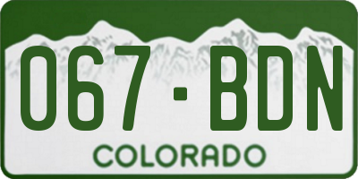 CO license plate 067BDN