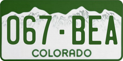 CO license plate 067BEA