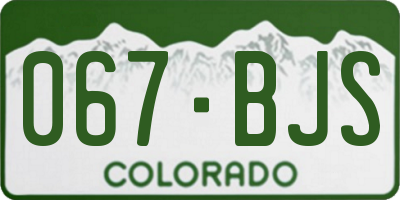 CO license plate 067BJS
