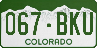 CO license plate 067BKU