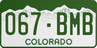CO license plate 067BMB