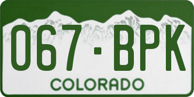 CO license plate 067BPK