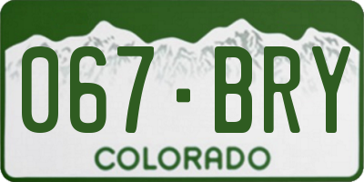 CO license plate 067BRY