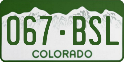 CO license plate 067BSL