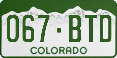 CO license plate 067BTD