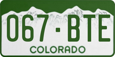 CO license plate 067BTE