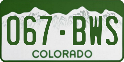 CO license plate 067BWS