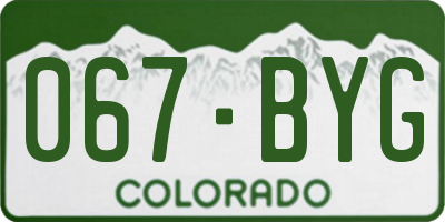 CO license plate 067BYG
