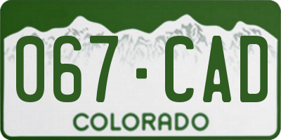 CO license plate 067CAD