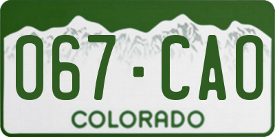 CO license plate 067CAO
