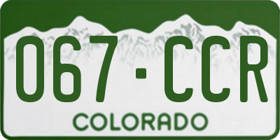 CO license plate 067CCR