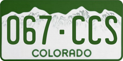 CO license plate 067CCS