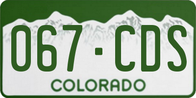 CO license plate 067CDS