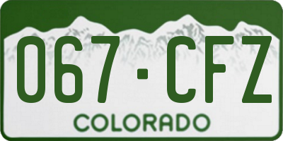 CO license plate 067CFZ