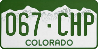 CO license plate 067CHP