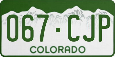 CO license plate 067CJP