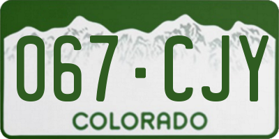 CO license plate 067CJY