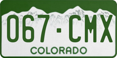 CO license plate 067CMX