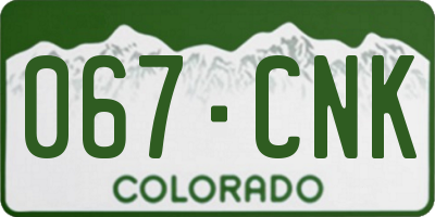 CO license plate 067CNK