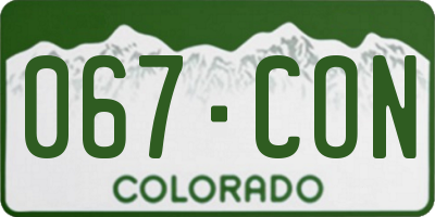 CO license plate 067CON