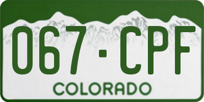 CO license plate 067CPF