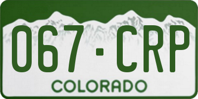 CO license plate 067CRP