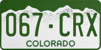 CO license plate 067CRX