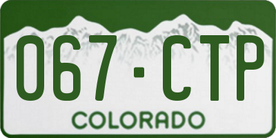 CO license plate 067CTP