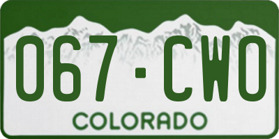 CO license plate 067CWO