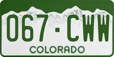 CO license plate 067CWW