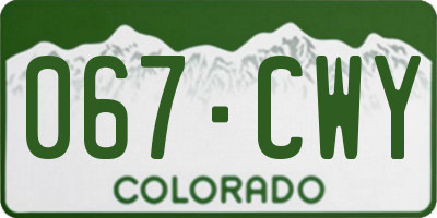 CO license plate 067CWY