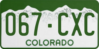 CO license plate 067CXC
