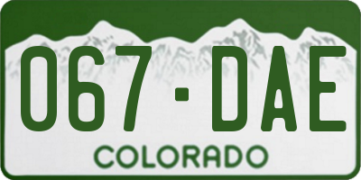 CO license plate 067DAE