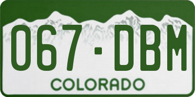 CO license plate 067DBM