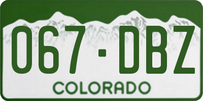 CO license plate 067DBZ
