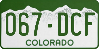 CO license plate 067DCF