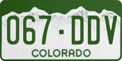 CO license plate 067DDV